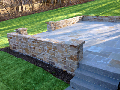 Residential Stone Patio with Landscaping