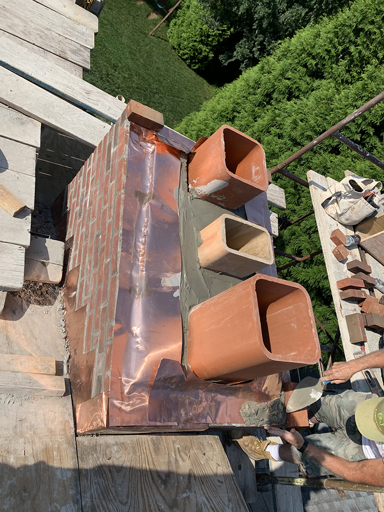 chimney copper pan repair 1