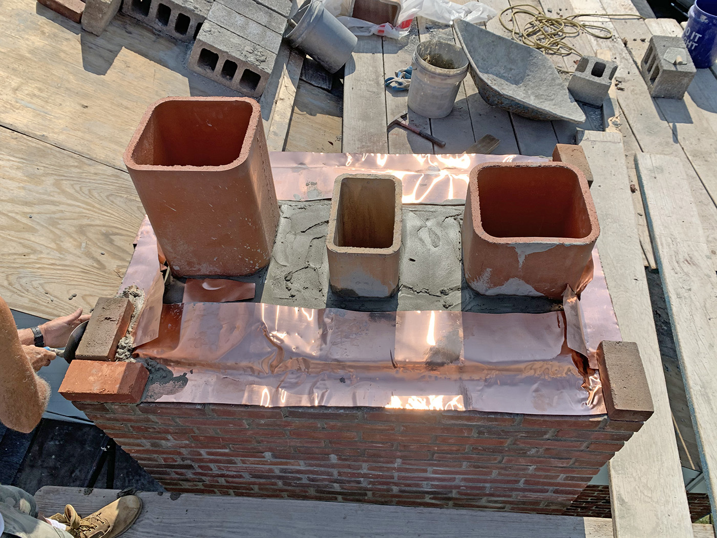 chimney copper pan repair 2