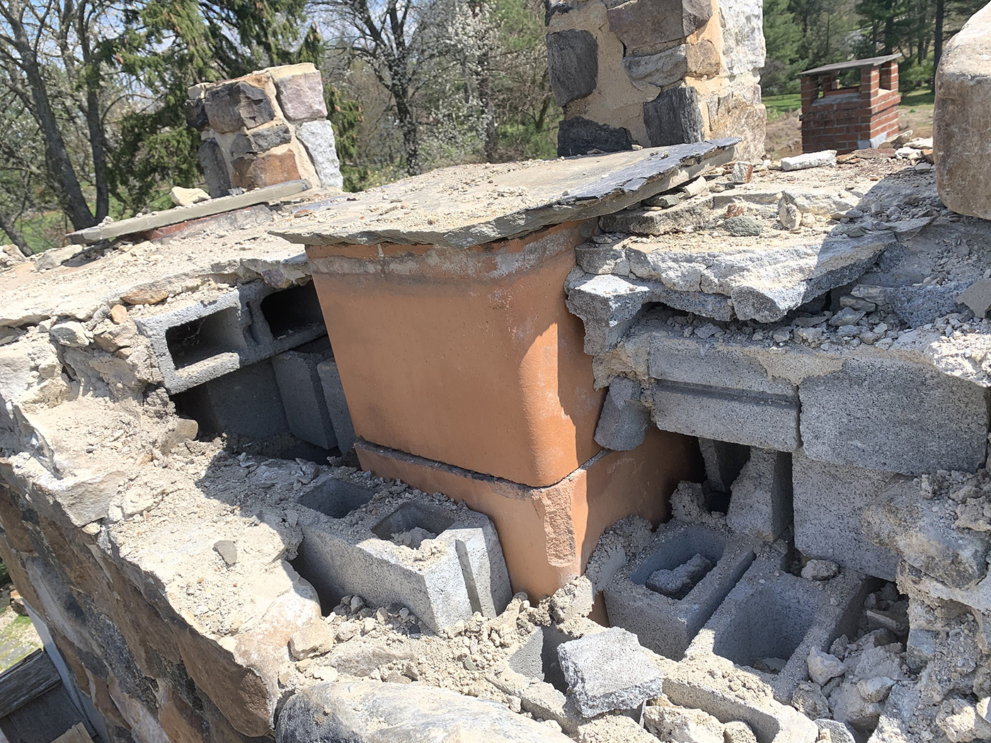 Stone House Chimney Damage