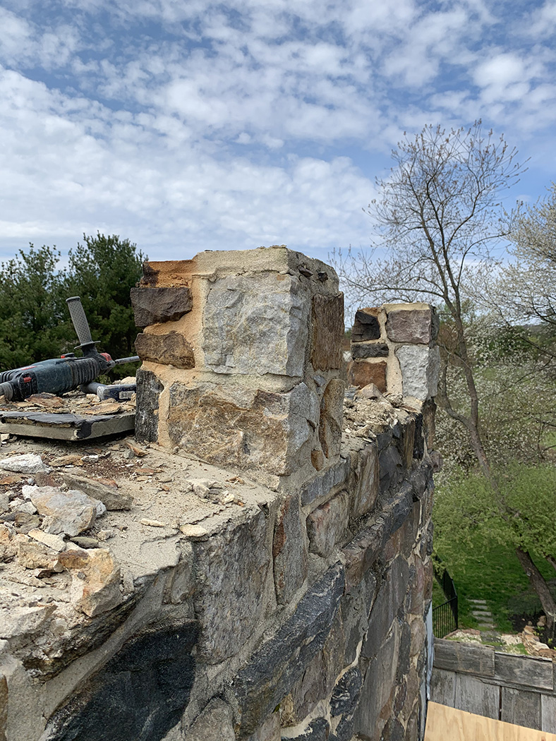 Stone House Chimney construction 1